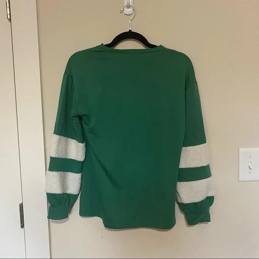 Joyland Green Christmas Holiday Pullover Sweater “Jingle Squad” With Real Bells - Picture 12 of 12